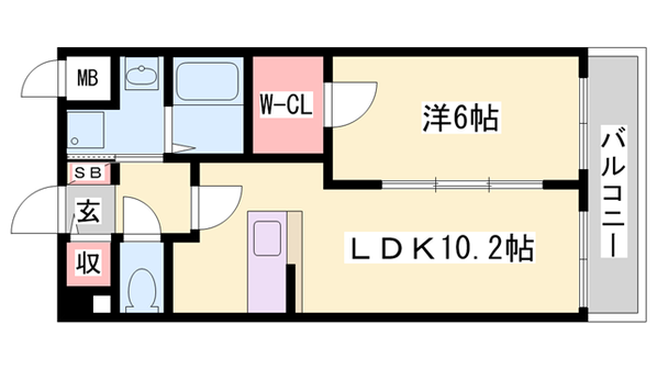 西二見駅 徒歩1分 3階の物件間取画像